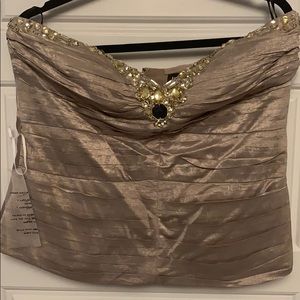 Bebe corset style strapless top - new